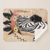 Couverture Sherpa Klimt Zebra | Couronne De Fleurs (Devant (Horizontal))