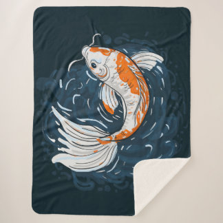 Couverture Sherpa Koi Poisson maître de courbure