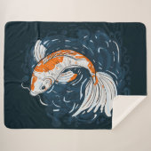 Couverture Sherpa Koi Poisson maître de courbure (Devant (Horizontal))