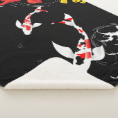 Couverture Sherpa Koi Pond - black - Japanese Design Blanket (3/4)