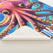 Couverture Sherpa Kraken Octopus avec nom personnalisé (3/4)