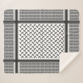 Couverture Sherpa Kuffiya en Jordanie noir et blanc (Devant (Horizontal))