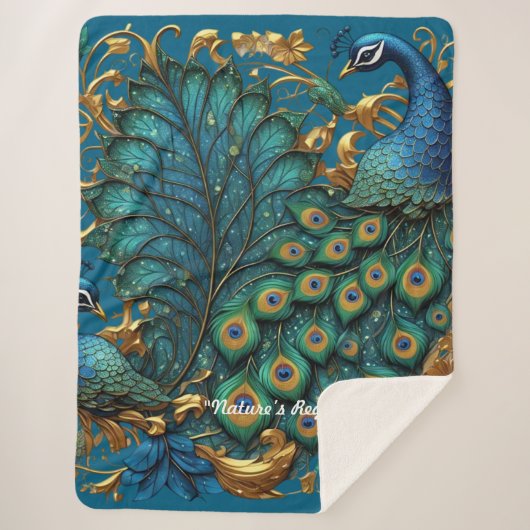 Couverture Sherpa "La beauté intemporelle de Peacock" (Devant)