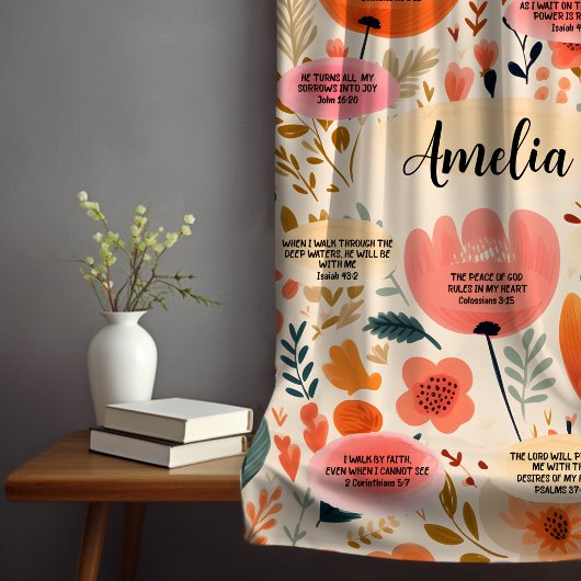 Couverture Sherpa La Bible Florale Boho Versets Affirmation Avec Nom