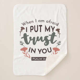 Couverture Sherpa La Bible Florale Verse Art 'Je mets ma confiance e
