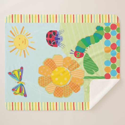 Couverture Sherpa La Caterpillar Très Affamée Bonne Matinée Soleil (Devant (Horizontal))