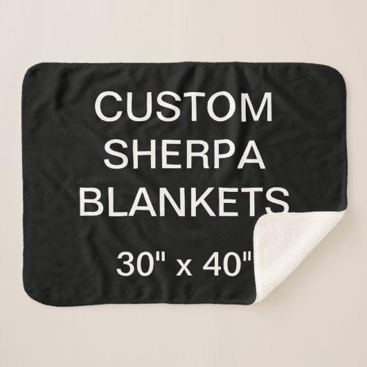 Couverture Sherpa La coutume a personnalisé 30" x 40" le blanc (Devant (Horizontal))