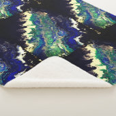 Couverture Sherpa La Laguna peinture noir bleu turquoise blanc (3/4)