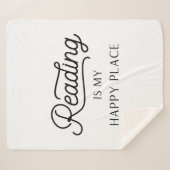Couverture Sherpa La lecture est mon joyeux endroit Sherpa Throw (Devant (Horizontal))