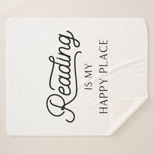 Couverture Sherpa La lecture est mon joyeux endroit Sherpa Throw (Devant (Horizontal))