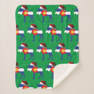 Couverture Sherpa La mignonne orignal porte un Casquette du Père Noë