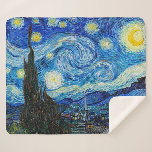 Couverture Sherpa La nuit étoilée | Van Gogh | (Devant (Horizontal))