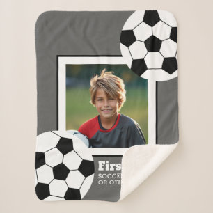 Couverture Sherpa La photo de ballon de football ajoutent votre nom