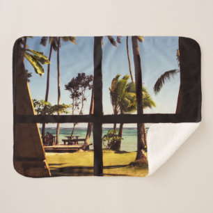 Couverture Sherpa La plage tropicale Fiji Beach Scene