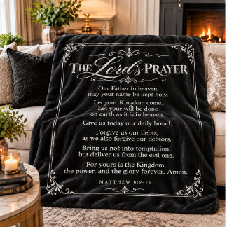 Couverture Sherpa La prière du Seigneur | Décor chrétien noir et arg