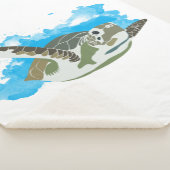 Couverture Sherpa La tortue de mer nager dans la conception de l'aqu (3/4)