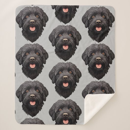 Couverture Sherpa Labradoodle Chien noir (Devant)