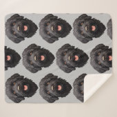 Couverture Sherpa Labradoodle Chien noir (Devant (Horizontal))