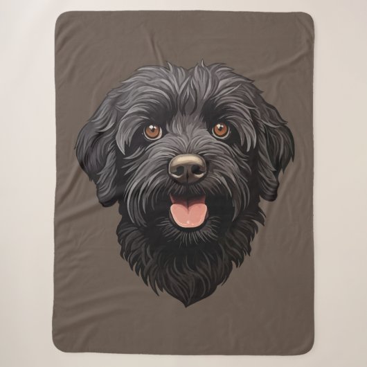 Couverture Sherpa Labradoodle Chien noir (Devant)