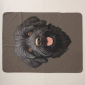 Couverture Sherpa Labradoodle Chien noir (Devant (Horizontal))