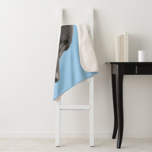 Couverture Sherpa Labrador Retriever Black Peinture Original Chien A (En situation)