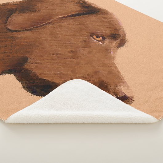 Couverture Sherpa Labrador Retriever (Chocolat) Peinture - Chien Art (3/4)
