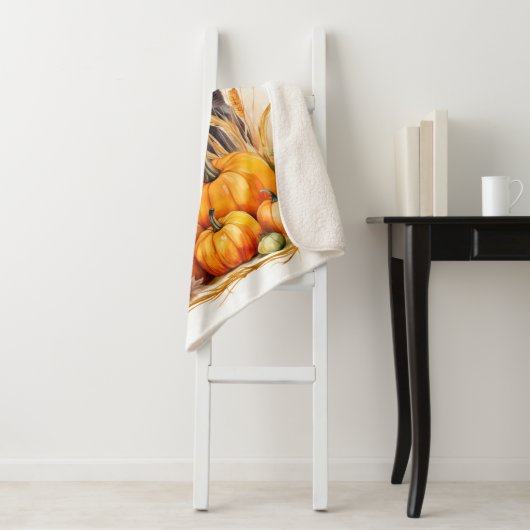 Couverture Sherpa Labrador Retriever Puppy Automne Citrouille Amoure (En situation)