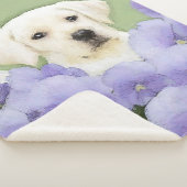 Couverture Sherpa Labrador Retriever Puppy Painting Original Chien A (3/4)