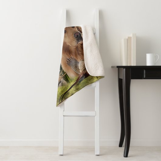 Couverture Sherpa Labrador Retrivers avec faisan, Art (En situation)