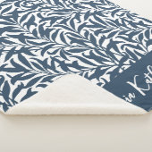Couverture Sherpa Lac Branche de Saule Bleu Monogrammé (3/4)