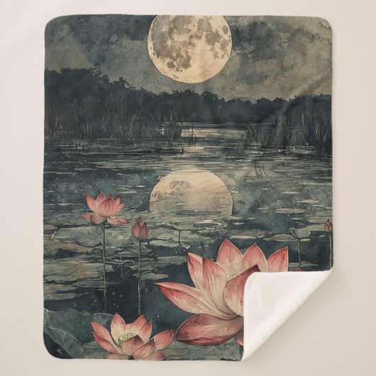 Couverture Sherpa Lac de lotus au clair de lune (4) (Devant)
