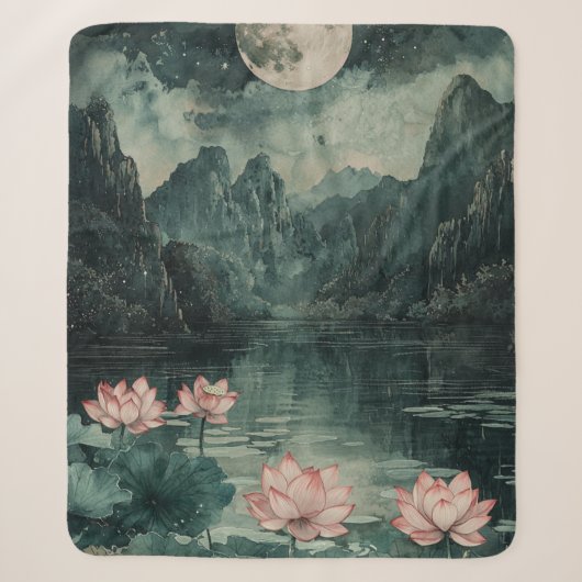 Couverture Sherpa Lac de lotus au clair de lune (8) (Devant)
