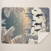 Couverture Sherpa "Lac gelé Sérénité" (Devant (Horizontal))