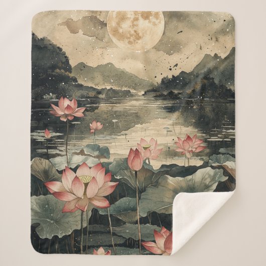 Couverture Sherpa Lac Lotus au Clair de Lune (1) (Devant)