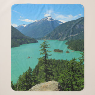 Couverture Sherpa Lac Turquoise de Snowy Mountain à Washington