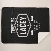 Couverture Sherpa Lacey Nom personnalisé Anniversaire (Devant (Horizontal))