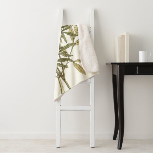 Couverture Sherpa Lacy Feuilles - Fleurs et verdure (En situation)