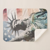 Couverture Sherpa Lady Liberty et le drapeau américain (Devant (Horizontal))