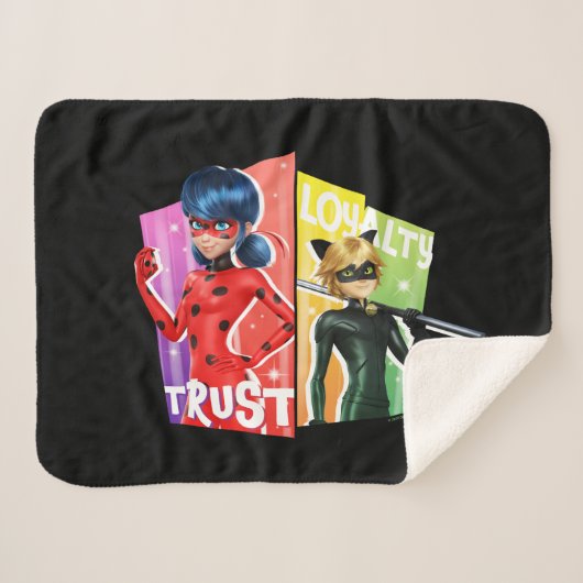 Couverture Sherpa Ladybug & Cat Noir | Confiance et fidélité (Devant (Horizontal))