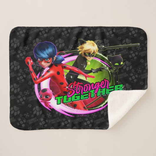 Couverture Sherpa Ladybug & Cat Noir | Ensemble plus fort (Devant (Horizontal))