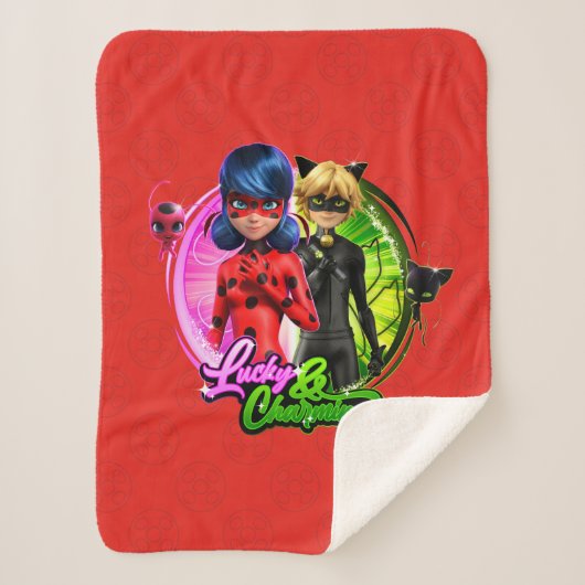 Couverture Sherpa Ladybug & Cat Noir | Lucky & Charming (Devant)