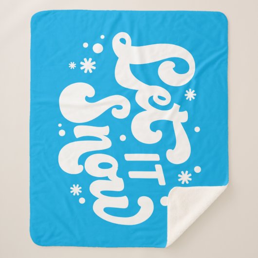 Couverture Sherpa Laisser neiger hiver design (Devant)