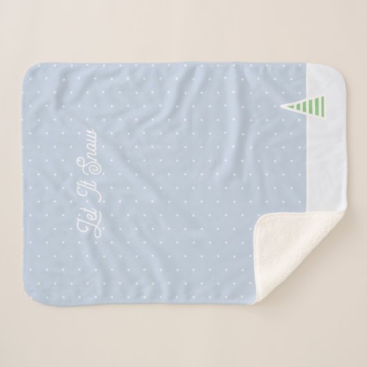 Couverture Sherpa Laisser neiger un arbre d'hiver minuscule Ice Blue (Devant (Horizontal))