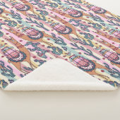 Couverture Sherpa Lamas sur le motif de rayures (3/4)