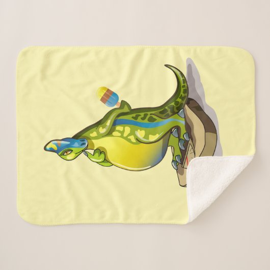 Couverture Sherpa Lambeosaurus Se Possédant Sur Une Échelle De Poids (Devant (Horizontal))