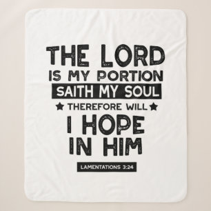 Couverture Sherpa Lamentations 3:24 Le Seigneur est mes Quotes de Pa