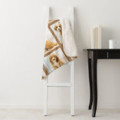 Couverture Sherpa L'AMOUR EST | Photo Collage Chiot sur Brown (En situation)