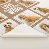 Couverture Sherpa L'AMOUR EST | Photo Collage Chiot sur Brown (3/4)