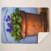 Couverture Sherpa L'amour fleurit ici Violet Floral (Devant (Horizontal))