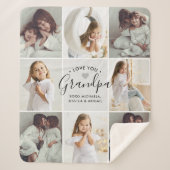 Couverture Sherpa L'amour manuscrit personnalisé Grandpa 8-Photo (Devant)